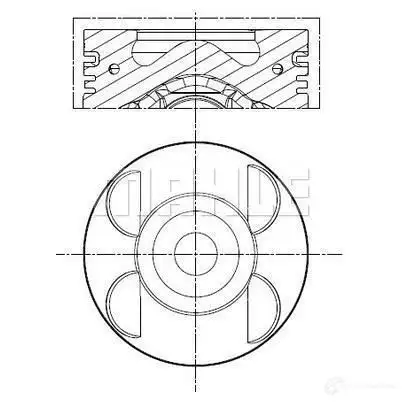 Поршень MAHLE ORIGINAL 8Q AXE3 001 PI 00105 001 1437593008 изображение 0