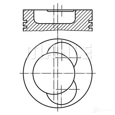 Поршень MAHLE ORIGINAL 56 12418 0 004 50 00 2343707 54LOM изображение 0