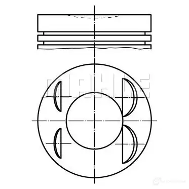 Поршень MAHLE ORIGINAL 039 65 00 2348752 SOP3V55 56 03018 0 изображение 0