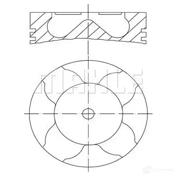 Поршень MAHLE ORIGINAL 56 04638 1W 2347720 PBHNE 033 41 12 изображение 0