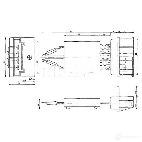 Резистор печки MAHLE ORIGINAL 1437627640 ABR 101 000P 74 M4S6 изображение 0