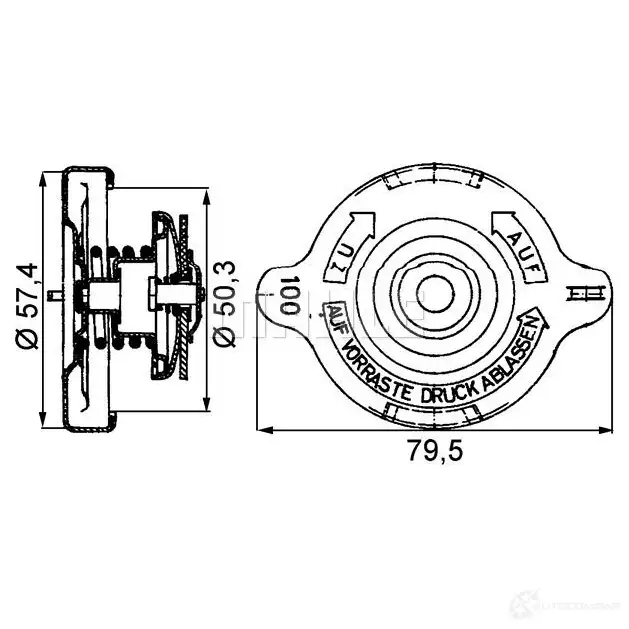 Крышка радиатора MAHLE ORIGINAL CRB 14 000P Z IF62 1437633290 - Изображение 1