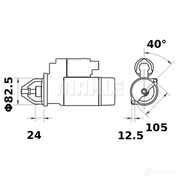 Стартер MAHLE ORIGINAL MS 396 628834726 11.131.729 11131729 изображение 1