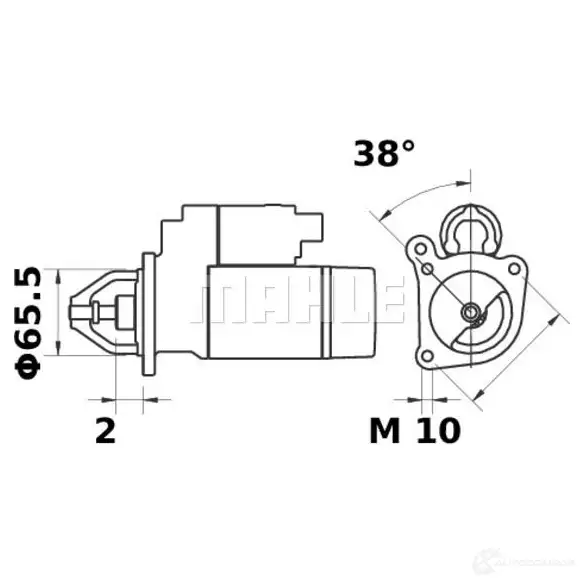 Стартер MAHLE ORIGINAL 11130790 MS 324 11.130.790 2359130 изображение 1