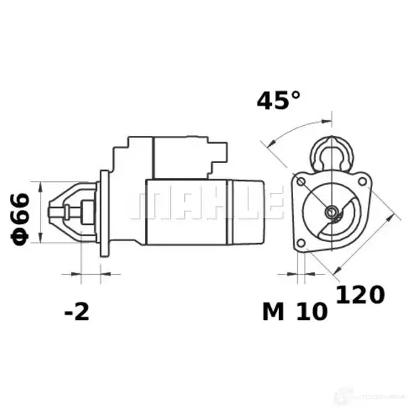 Стартер MAHLE ORIGINAL 2359074 11130775 11.130.775 MS 260 - Изображение 1