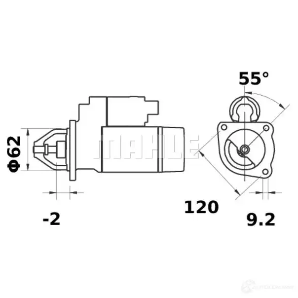 Стартер MAHLE ORIGINAL MS 12 2358935 11139444 11.139.444 изображение 0