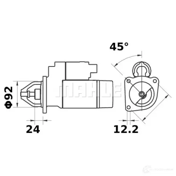 Стартер MAHLE ORIGINAL MS 12 2358935 11139444 11.139.444 изображение 1