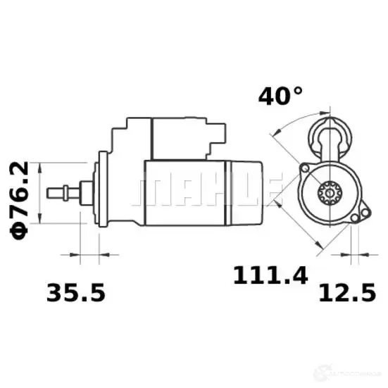 Стартер MAHLE ORIGINAL MS 302 2359110 11.130.722 11130722 изображение 1