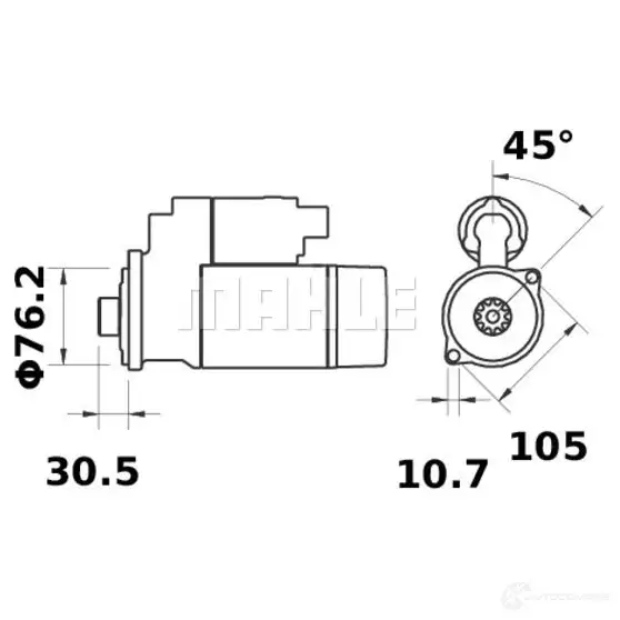 Стартер MAHLE ORIGINAL MS 359 11131002 11.131.002 2359159 изображение 1