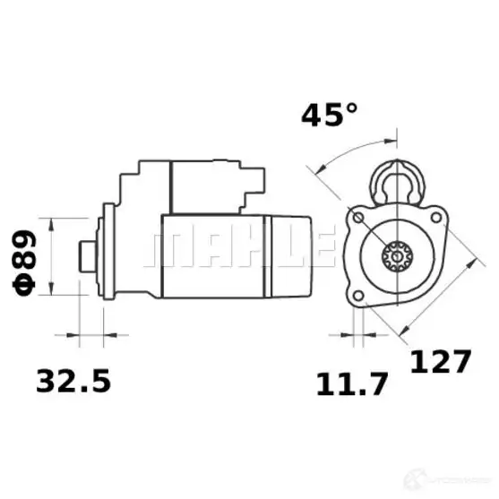 Стартер MAHLE ORIGINAL 2359204 11.131.137 11131137 ms406 - Изображение 1