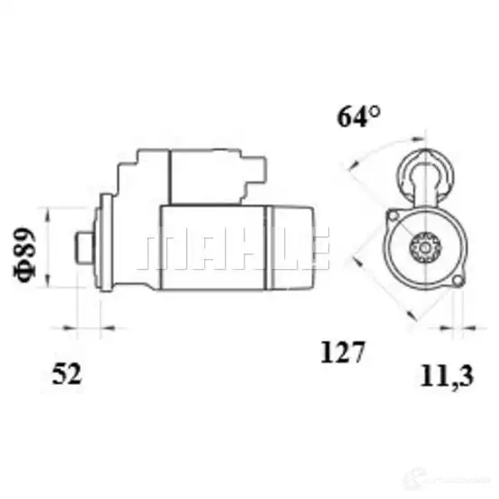 Стартер MAHLE ORIGINAL 1437915815 Q D57T MS 969 изображение 0