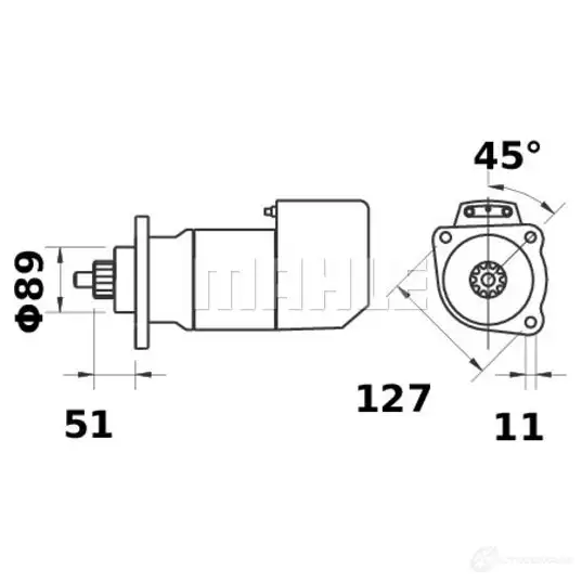 Стартер MAHLE ORIGINAL ms543 11.139.087 11139087 2359318 изображение 1