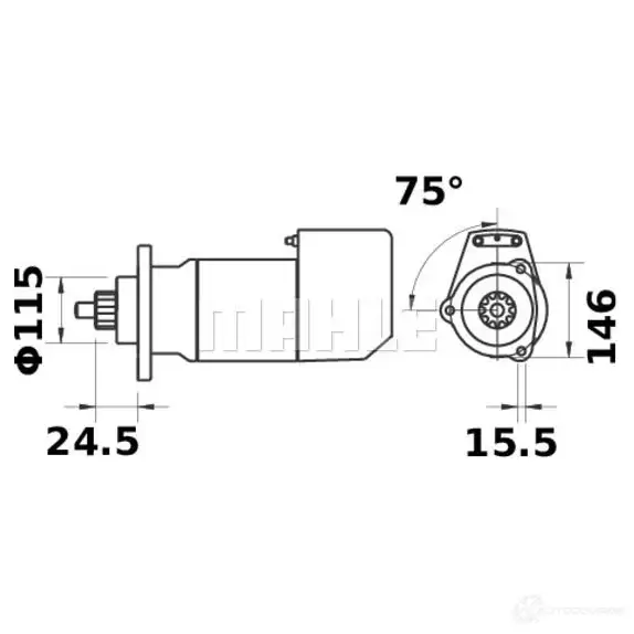 Стартер MAHLE ORIGINAL 11139048 2359302 11.139.048 ms522 - Изображение 1
