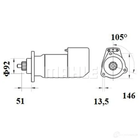 Стартер MAHLE ORIGINAL MS 711 72741798 6245286 11139521 изображение 3