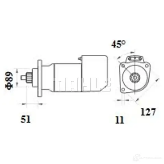 Стартер MAHLE ORIGINAL 2359345 MS 577 11.130.075 11.130.622 изображение 2