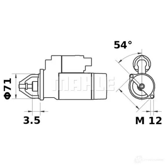 Стартер MAHLE ORIGINAL 11.131.635 11131635 2359465 MS 95 изображение 0