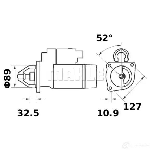 Стартер MAHLE ORIGINAL 11.131.635 11131635 2359465 MS 95 изображение 1