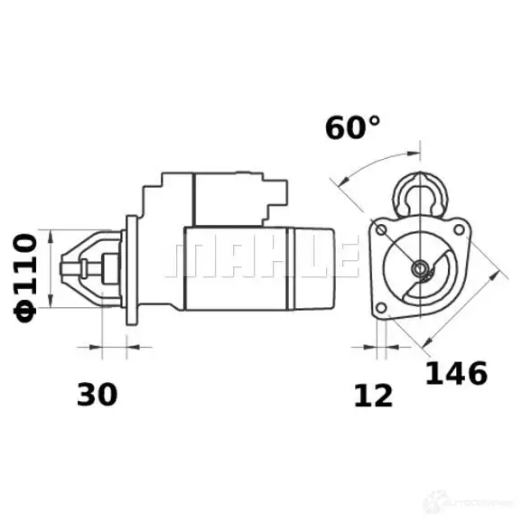 Стартер MAHLE ORIGINAL 590002420 11131015 MS 364 11.131.015 изображение 0