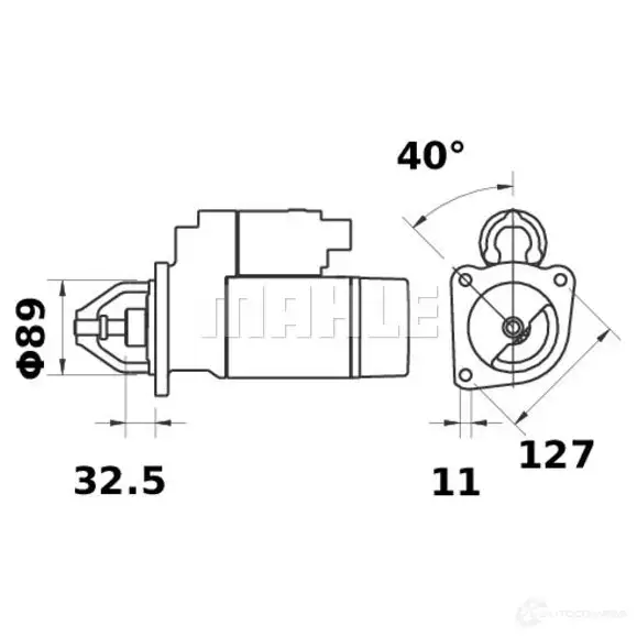 Стартер MAHLE ORIGINAL 11.131.476 11131476 MS 454 2359247 изображение 0