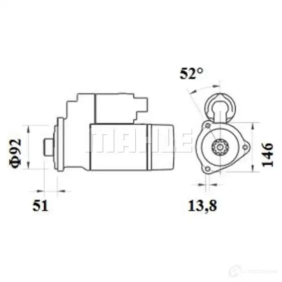 Стартер MAHLE ORIGINAL MS 884 11139174 1424248046 72482221 изображение 2