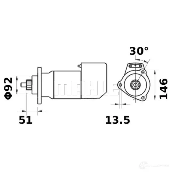 Стартер MAHLE ORIGINAL 11.130.941 126885953 11130941 MS 440 - Изображение 1