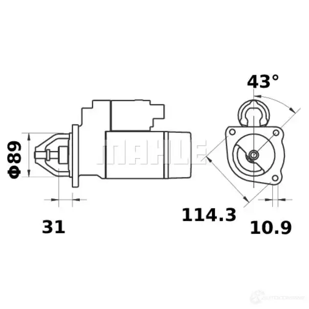 Стартер MAHLE ORIGINAL 11.130.632 MS 149 2358964 11130632 - Изображение 1