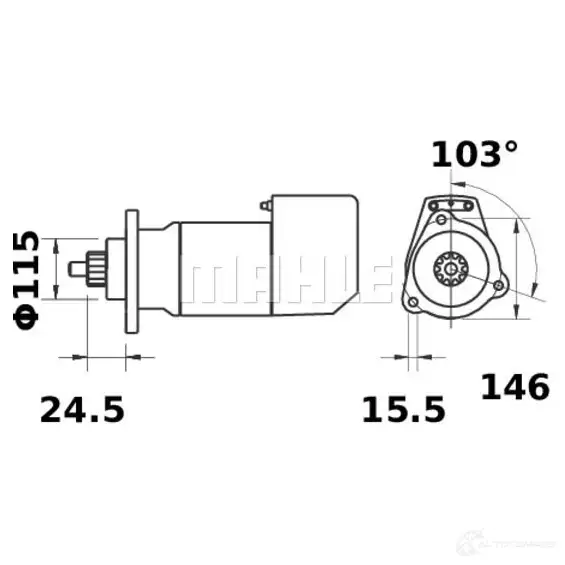Стартер MAHLE ORIGINAL 11139112 2359271 11.139.112 ms482 - Изображение 1