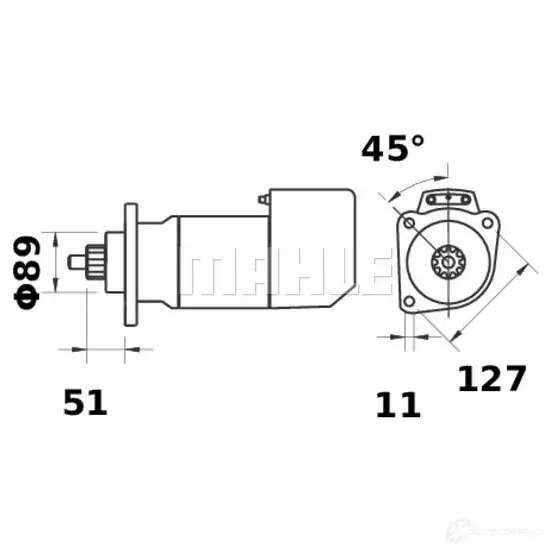 Стартер MAHLE ORIGINAL 11.131.967 MS 449 11131967 2359241 изображение 0