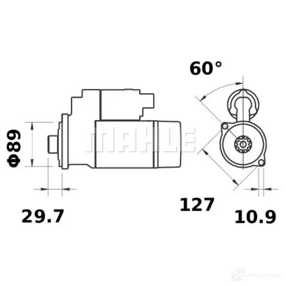 Стартер MAHLE ORIGINAL 11.131.967 MS 449 11131967 2359241 изображение 3