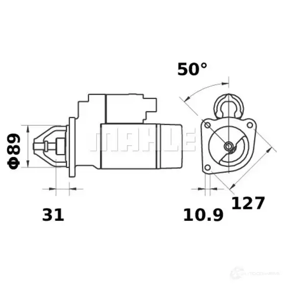Стартер MAHLE ORIGINAL 11130491 11.130.491 2359183 MS 386 изображение 1