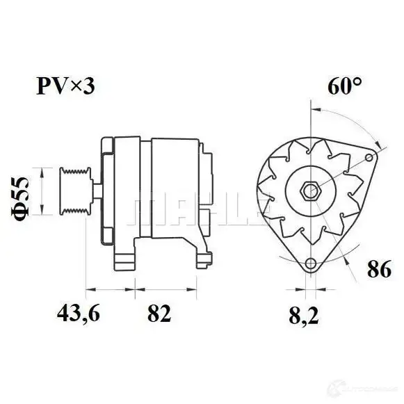 Турбина MAHLE ORIGINAL 030 TA 17882 000 2347423 030tc17882000 030 TM 17882 000 изображение 1