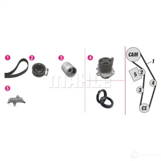 Комплект ремня ГРМ с помпой MAHLE ORIGINAL CPK 75 000P V JA7PMA 1437627330 - Изображение 1