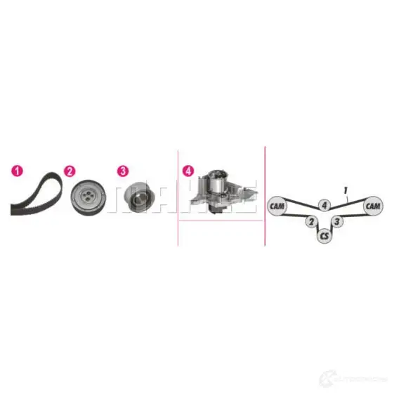 Комплект ремня грм с водяным насосом MAHLE ORIGINAL WTBT 5 1439541421 cpk80000p - Изображение 1