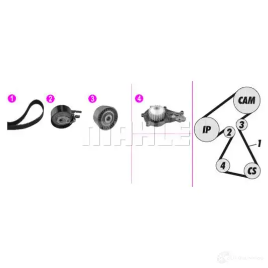 Комплект ремня ГРМ с помпой MAHLE ORIGINAL 1439541630 CPK 132 000P 7UEZH SN - Изображение 1