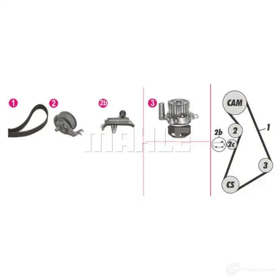 Комплект ремня ГРМ с помпой MAHLE ORIGINAL T2I1 NM5 1437627481 CPK 91 000P изображение 0