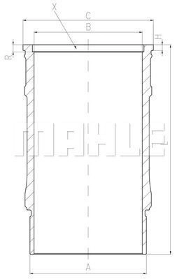 Гильза цилиндра MAHLE ORIGINAL D ICPW 1440655552 001 LW 00143 000