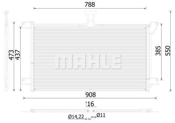 Радиатор кондиционера MAHLE ORIGINAL OX 18R AC 288 001S 1440656606 изображение 0