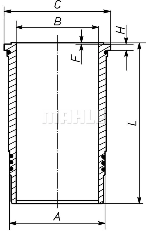 Гильза цилиндра MAHLE ORIGINAL 1440655646 037 WN 55 00 UYK T8X