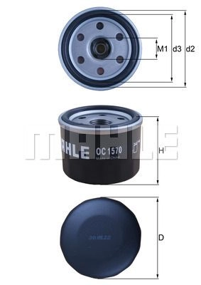 Масляный фильтр MAHLE ORIGINAL 1440657814 OC 1570 60 5QS