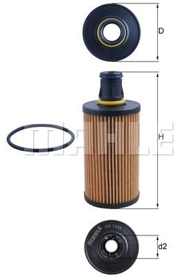 Масляный фильтр MAHLE ORIGINAL OX 1338D 1440657826 Y4V 54