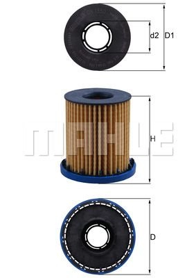 Масляный фильтр MAHLE ORIGINAL 1440657828 FBB U2Q1 OX 1350 изображение 0