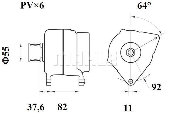 Генератор MAHLE ORIGINAL SB C29I 1440655986 MG 1070 изображение 1