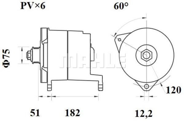 Генератор MAHLE ORIGINAL 11204700 MG 167 1423549082 11.204.700 изображение 1