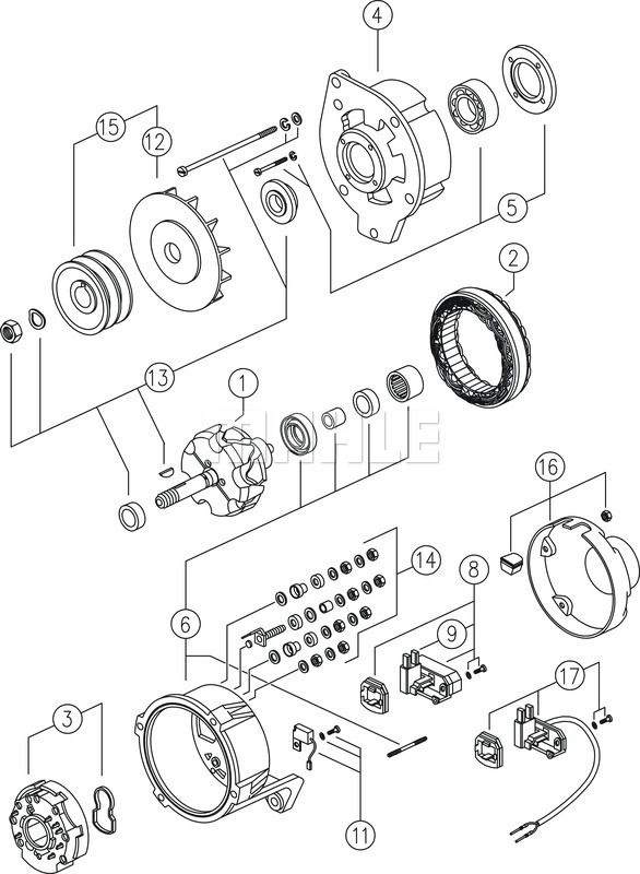 Генератор MAHLE ORIGINAL 11204700 MG 167 1423549082 11.204.700 изображение 2