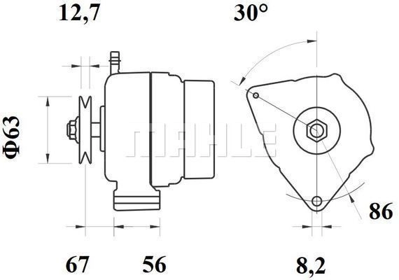 Генератор MAHLE ORIGINAL 11201955 220160782 11.201.955 MG 397 изображение 1