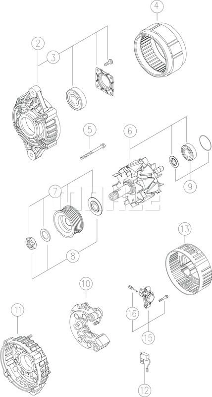 Генератор MAHLE ORIGINAL 11201955 220160782 11.201.955 MG 397 изображение 2