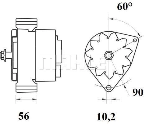 Генератор MAHLE ORIGINAL MG 781 2358667 72431910 11. 205.059 изображение 1