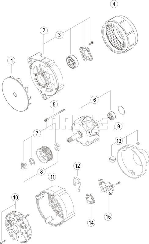 Генератор MAHLE ORIGINAL MG 781 2358667 72431910 11. 205.059 изображение 2