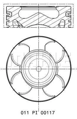 Поршень MAHLE ORIGINAL 011 PI 00117 001 75 51E 1440658053 изображение 0