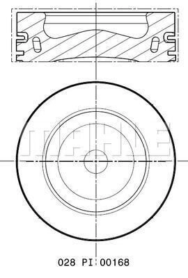 Поршень MAHLE ORIGINAL 9DPN ZTL 1440658273 028 PI 00168 000 изображение 0